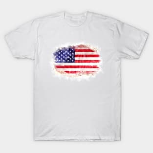 USA National flag watercolor artwork T-Shirt